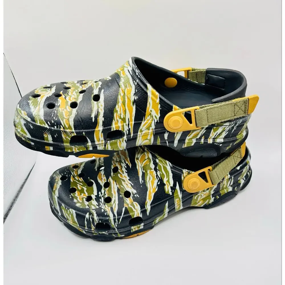 Crocs All Terrain Tiger Camo Unisex clogs shoes outdoor indoor wear sandal W8 M6